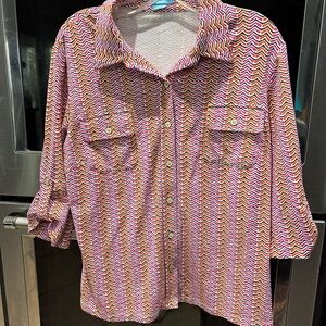 J. McLaughlin Multicolor Zigzag Shirt